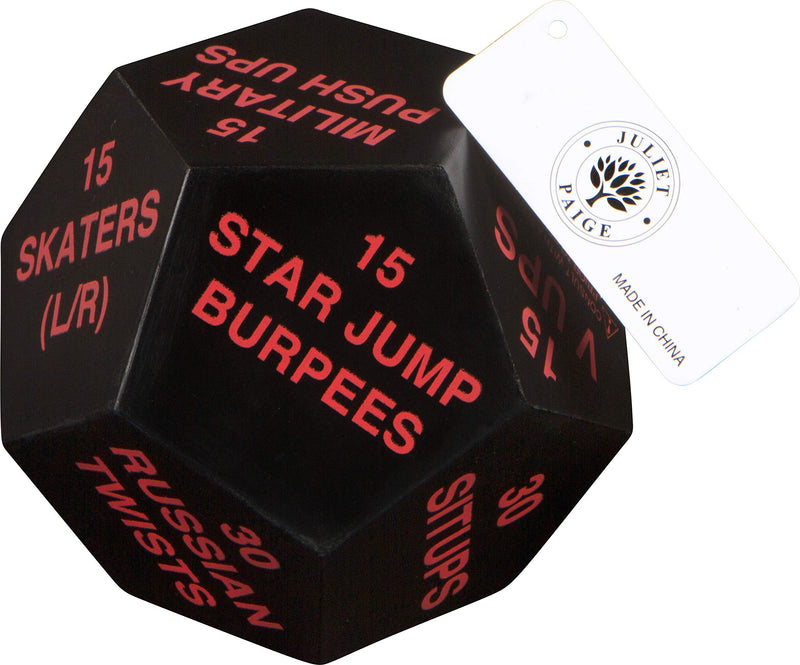 Juliet Paige Exercise Dice for Home Fitness, Workouts, WOD, Cardio, HIIT, and Sports Green, White, and Red