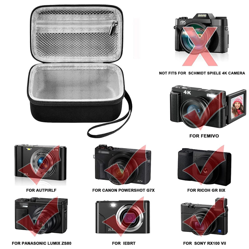 Case Compatible with Femivo/for IWEUKJLO/for KVUTCIEIN Vlogging Camera. Storage Holder Organizer Travel Bag for Canon PowerShot G7 X Mark/for Olympus TG-6 Underwater Camera (Box Only) - Grey Inner