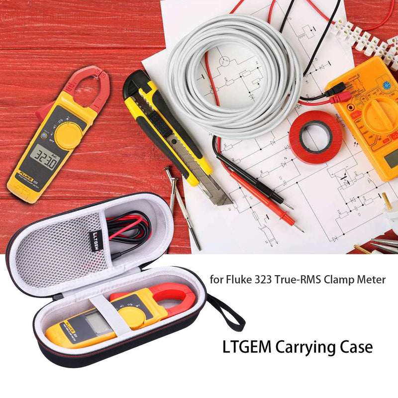 LTGEM Hard Case for Fluke 323/324/325/374FC-AMZN/374FC 600AC/DC Clamp Meter Clamp Multimeter AC-DC TRMS, Mesh Pocket for Accessories.