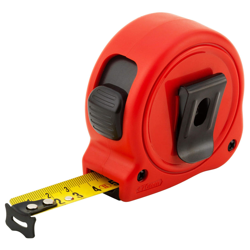 SOLA tape measure - COMPACT - 3m / 16mm - pocket tape measure with belt clip - steel tape, painted yellow with mm scale - accuracy class II - roll meter with movable end hook - meter measure length - 3m/16mm