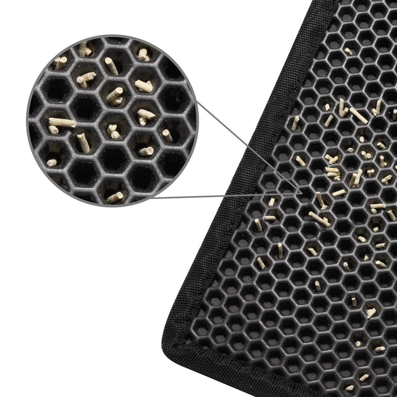 Pieviev Cat Litter Mat-Super Size 24"X15" Black