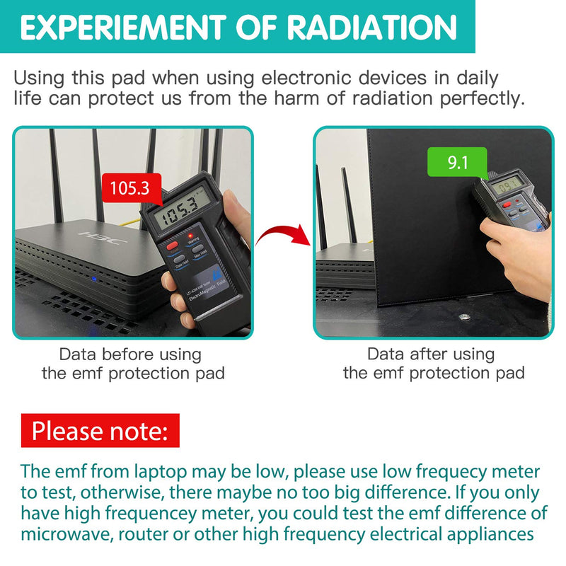 EMF Protection Laptop Pad, NEWBEAU Radiation Blocking Computer Pad, Heat Shielding Laptop Pad Protect Our Body from EMF, Radiation, Fits Laptops, Notebooks, Tablets12IN 16IN B 12IN*16IN
