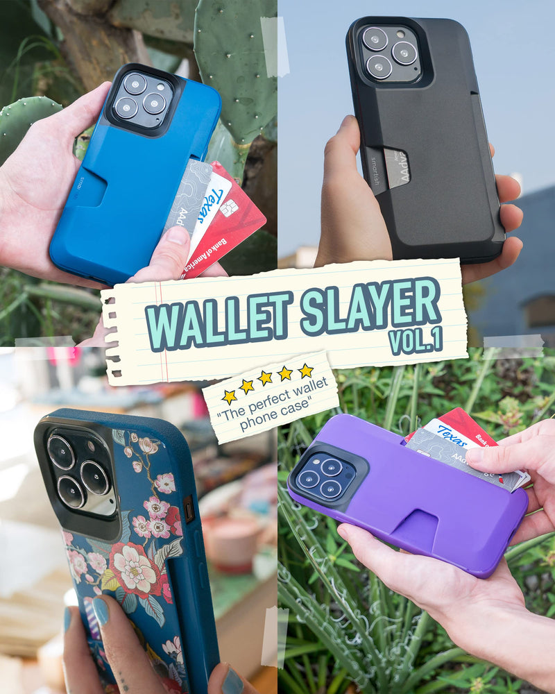 Smartish iPhone 13 Pro Wallet Case - Wallet Slayer Vol. 1 [Slim + Protective] Credit Card Holder - Black Tie Affair