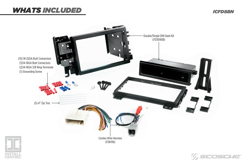 Install Centric ICFD7BN Ford/Lincoln/Mercury 2004-12 Complete Installation Solution for Car Stereos Complete Installation Kit