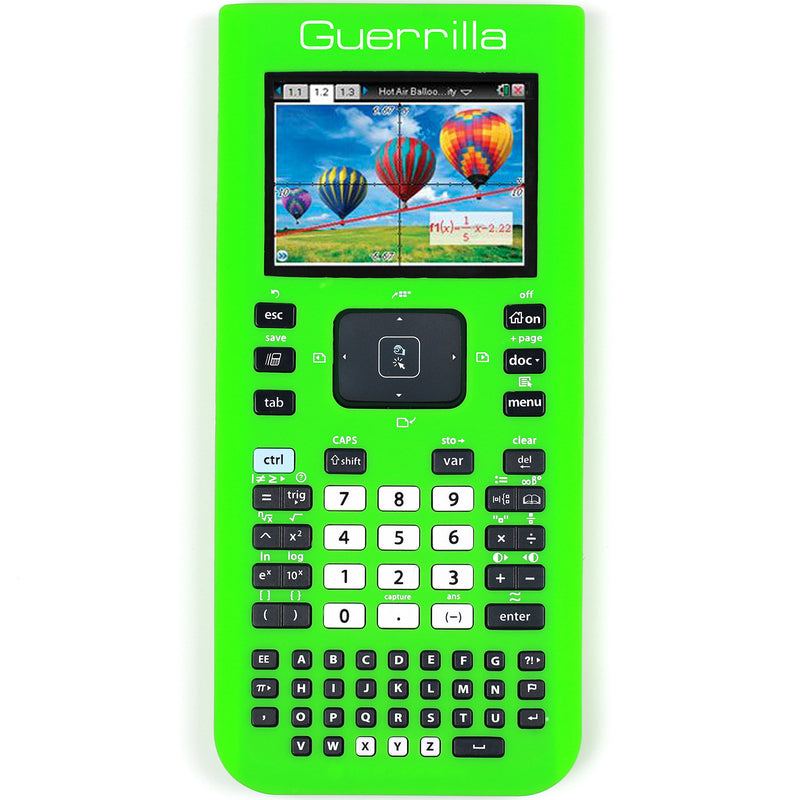 Guerrilla Silicone Case for Texas Instruments TI Nspire CX/CX CAS Graphing Calculator, Green