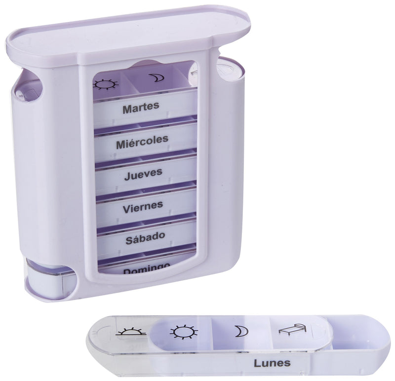GiMa 25755 Weekly Pill Box Tower, 4 Compartments, Spanish/Portuguese