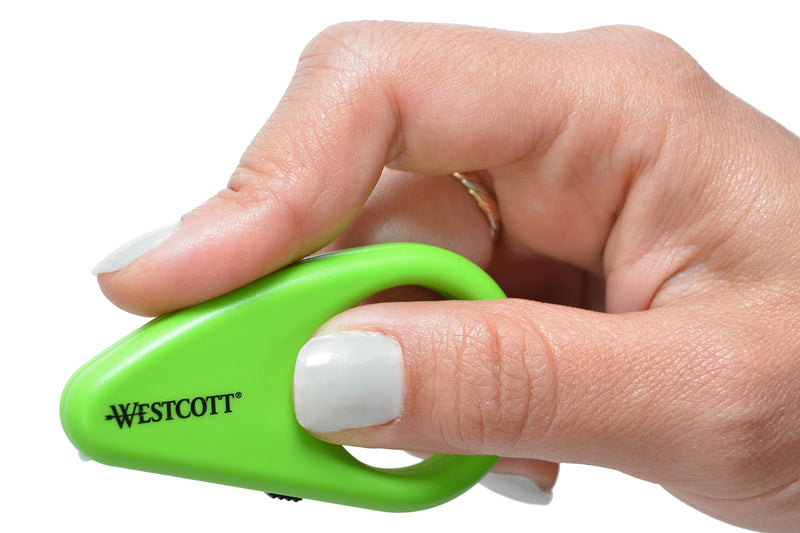 Westcott Compact Fixed Box Opener (16473), uses Slice Ceramic Blades, Green, 2.25 inches