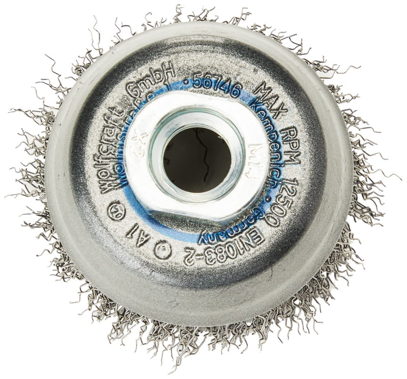wolfcraft 1 cup wire brush angle grinder M14 diameter 60 mm 2107000, beige, 100 x 50 x 50 cm ø70mm