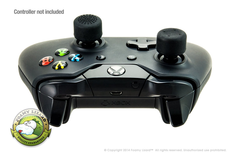 AceShot Thumb Grips (8pc) for Xbox One (Series X, S) by Foamy Lizard â€“ Sweat Free 100% Silicone Precision Raised Antislip Rubber Analog Stick Grips For Xbox One Controller (8 grips) BLACK 8 Thumb Grips