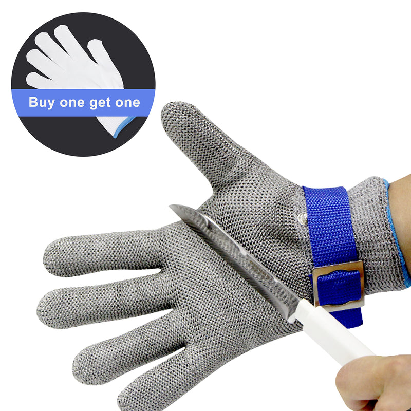Level 9 Cut Resistant Gloves Stainless Steel Mesh Metal Glove Safety Work Glove for Meat Cutting Kitchen Chef Slicing X-Large