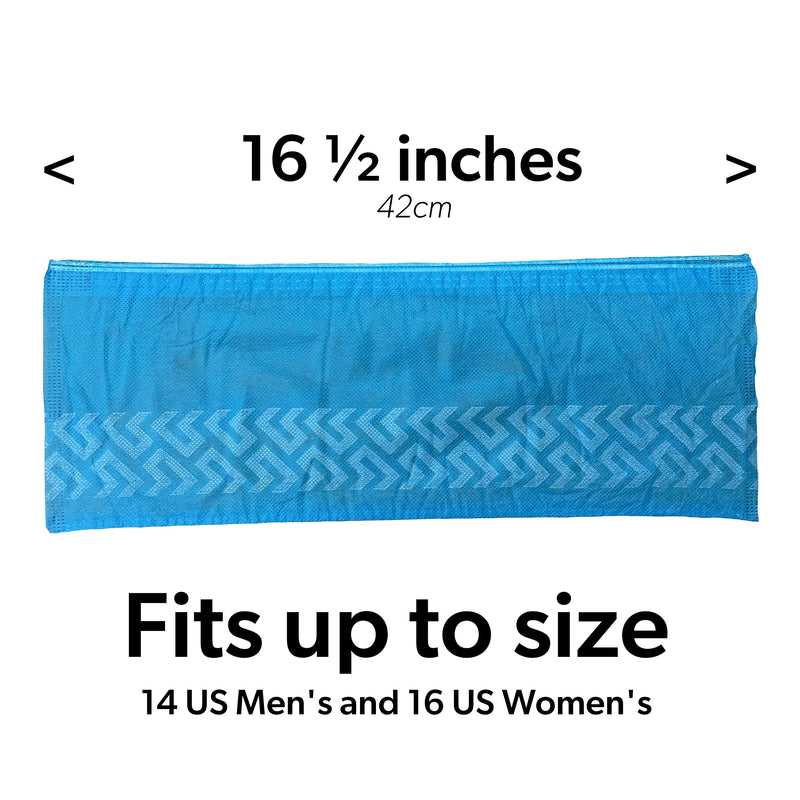 GSD Brand 100 Pack Extra Large Blue Disposable Non-Slip Boot & Shoe Covers. Water Resistant Indoor Use Premium Durable Booties with Non Skid Treads. Fits US Men's Size 14 and Women's 16 Shoe Size
