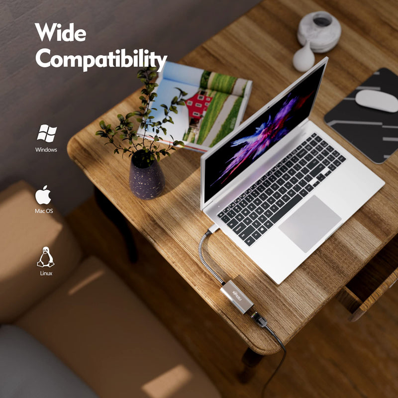 2.5G USB C to Ethernet Adapter, fairikabe USB Type C to LAN Network Adapter Gigabit Compatible with Thunderbolt 3, for Mac, MacBook Air, MacBook Pro, iPad Pro, iPad Air, Laptop, Computer