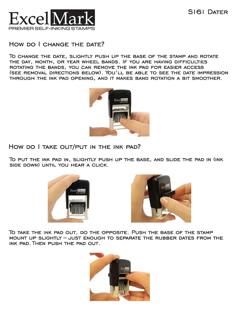 ExcelMark Scanned Date Stamp - Compact Size (Red Ink) Red Ink