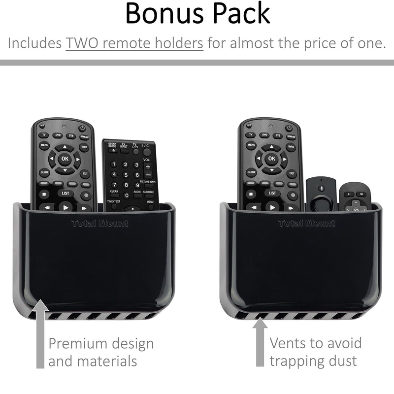 TotalMount Universal Remote Holders (Quantity 2 - Two Remotes per Holder)