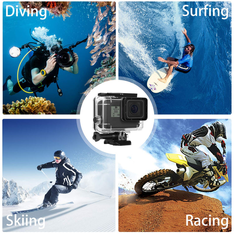 Waterproof Housing Case for GoPro Hero 7/6/5 Black(2018), HONGDAK 169FT/60M Waterproof Case Diving Protective Housing Shell for GoPro Action Camera Underwater Dive Case Shell with Mount & Thumbscrew for Gopro Hero 5/6/7