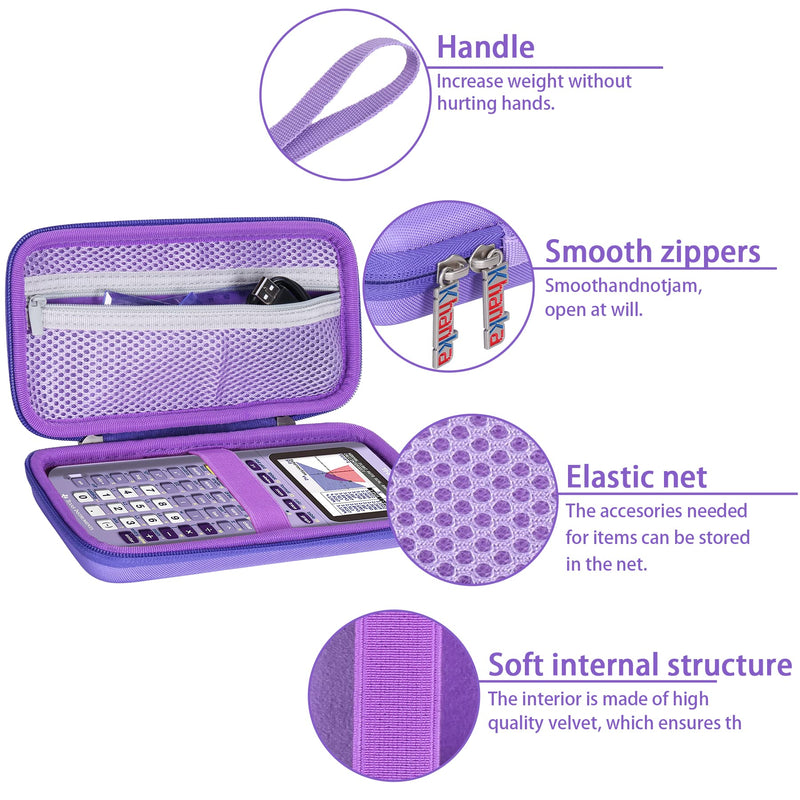 Khanka Hard Travel Case Replacement for Texas Instruments TI-83 Plus/TI-84 Plus/TI-84 Plus CE Color Graphing Calculator, Case Only (Infinitely Iris) Purple