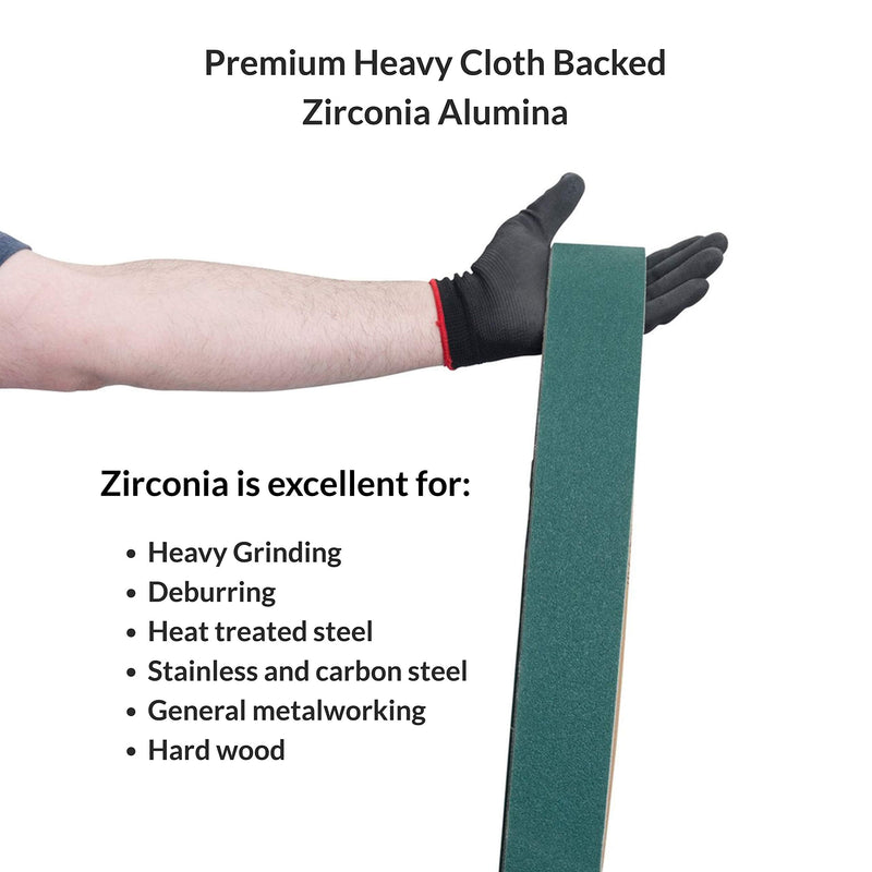 Red Label Abrasives 2 X 42 Inch Knife Sharpening Zirconia Sanding Belts - Coarse Grits - 6 Pack Assortment Coarse Grits - 6 PK