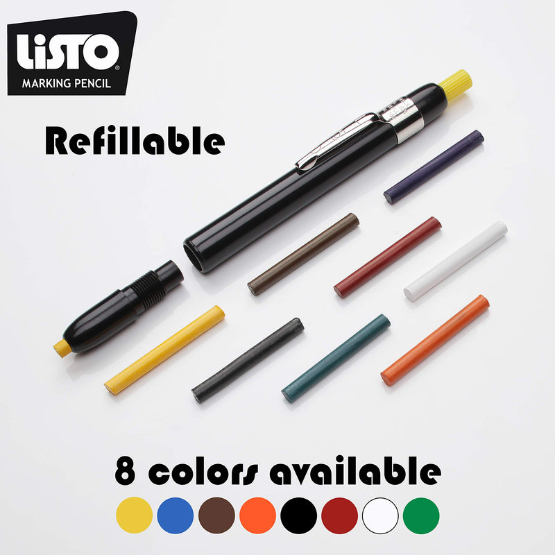 Listo 162 Marking Pencils Refill - Black, Box of 72, Grease Pencils/China Marking Pencils/Wax Pencils