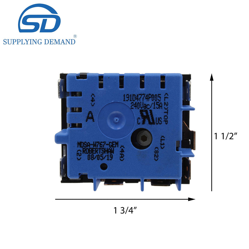 Supplying Demand WB24X25013 Range Oven Stove Surface Element Infinite Control Switch Replacement