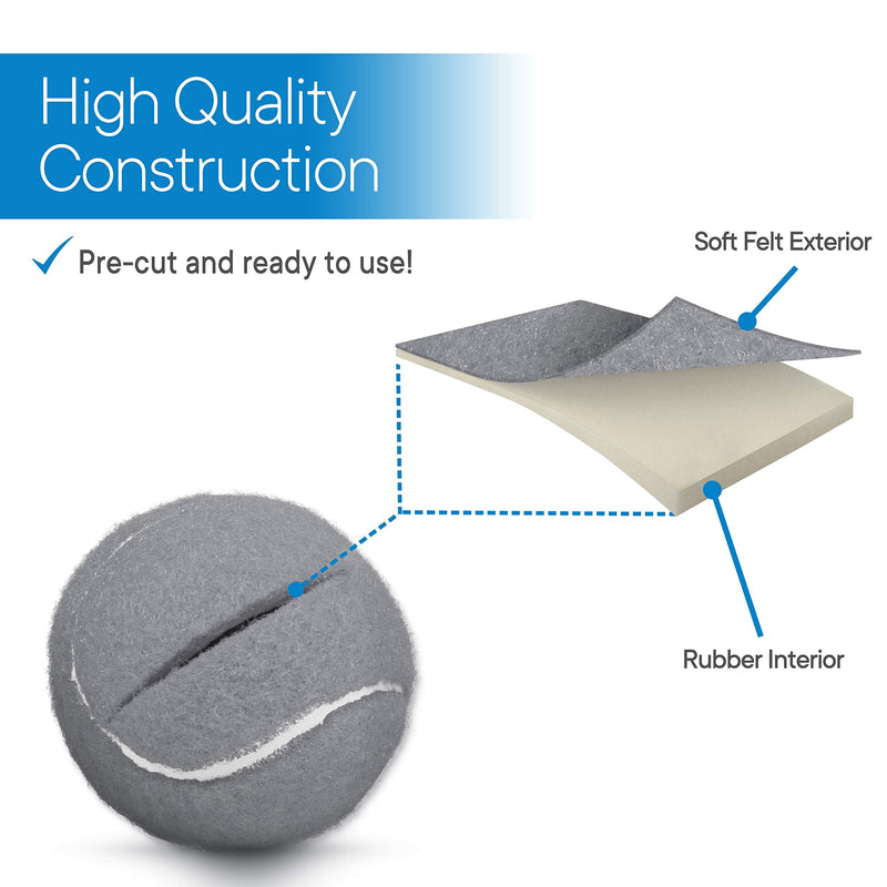 RMS Walker Glide Balls - A Set of 4 Balls with Precut Opening for Easy Installation, Fit Most Walkers (Grey) Grey