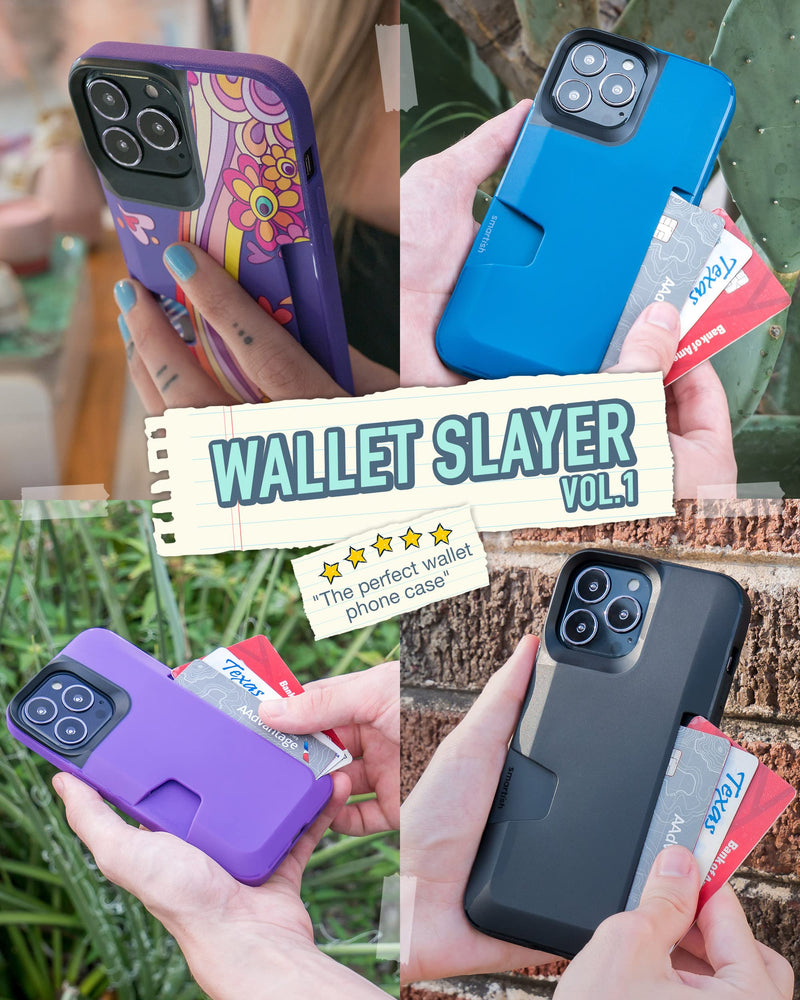 Smartish iPhone 13 Pro Max Wallet Case - Wallet Slayer Vol. 1 [Slim + Protective] Credit Card Holder - Black Tie Affair