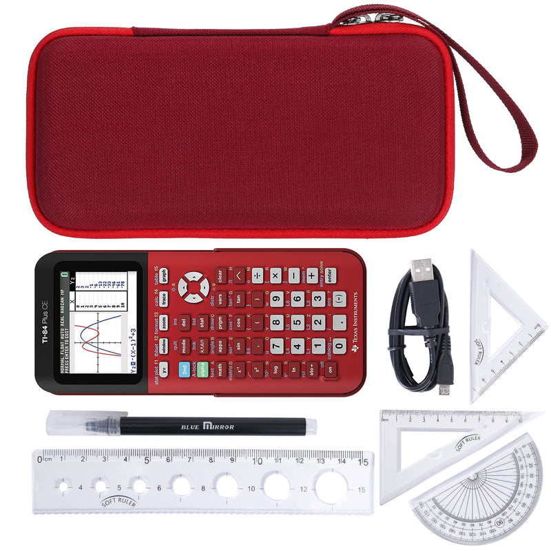 Khanka Hard Travel Case Replacement for Texas Instruments TI-83 Plus/TI-84 Plus/TI-84 Plus CE Color Graphing Calculator, Case Only (Radical Red)