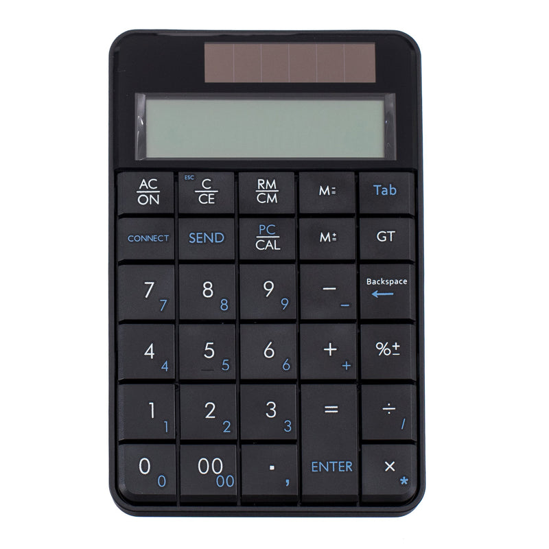 I Focus 2 in 1 Wireless Numeric Keypad with Calculator Function, USB Financial Accounting Numpad Solar Power 29 Keys Number Pad for Laptop Desktop PC Windows XP