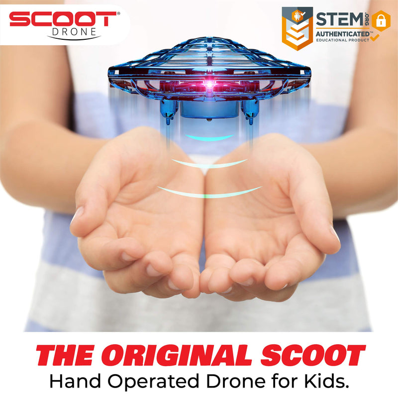 Force1 Scoot Hand Operated Drone for Kids or Adults - Hands Free Motion Sensor Mini Drone, Easy Indoor Small UFO Toy Flying Ball Drone Toy for Boys and Girls (Blue) Blue
