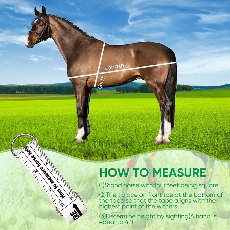 Horse Measuring Tape for Height and Weight Multifunctional Horse Weight Tape Portable PVC Weight Tape Measure for Horses, 8.2 Feet Long