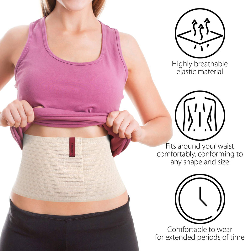 ORTONYX 6.25" Abdominal Binder for Men and Women / Postpartum Post-operative Post-surgery Wrap / Abdomen Navel Umbilical Hernia Support Belt / 524006 Beige L/XXL Large/2X-Large (Pack of 1)