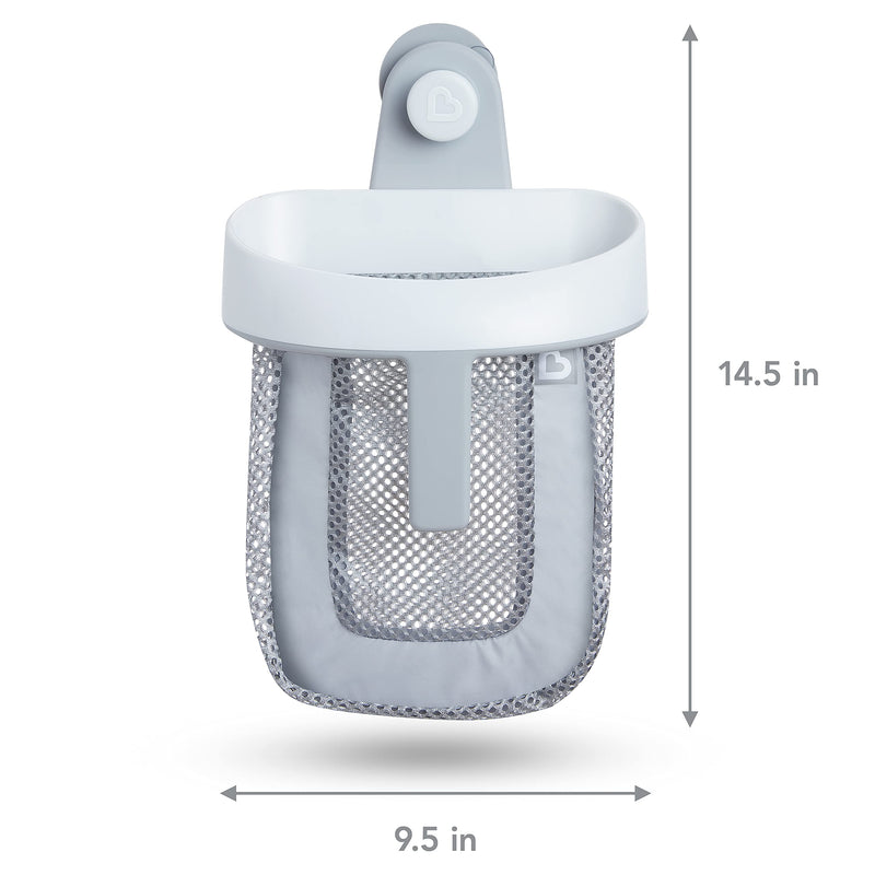 Munchkin Hanging Bath Toy Storage with Quick Drying Mesh, Grey