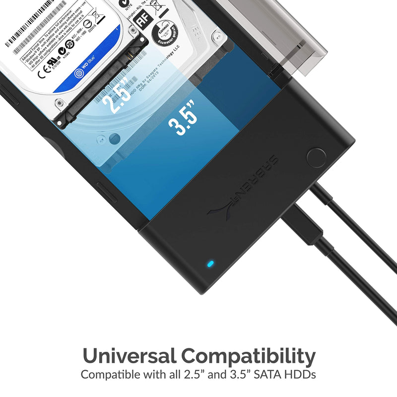 Sabrent USB 3.0 to SATA External Hard Drive Lay-Flat Docking Station for 2.5 or 3.5in HDD, SSD [Support UASP] (EC-DFLT) ORIGINAL
