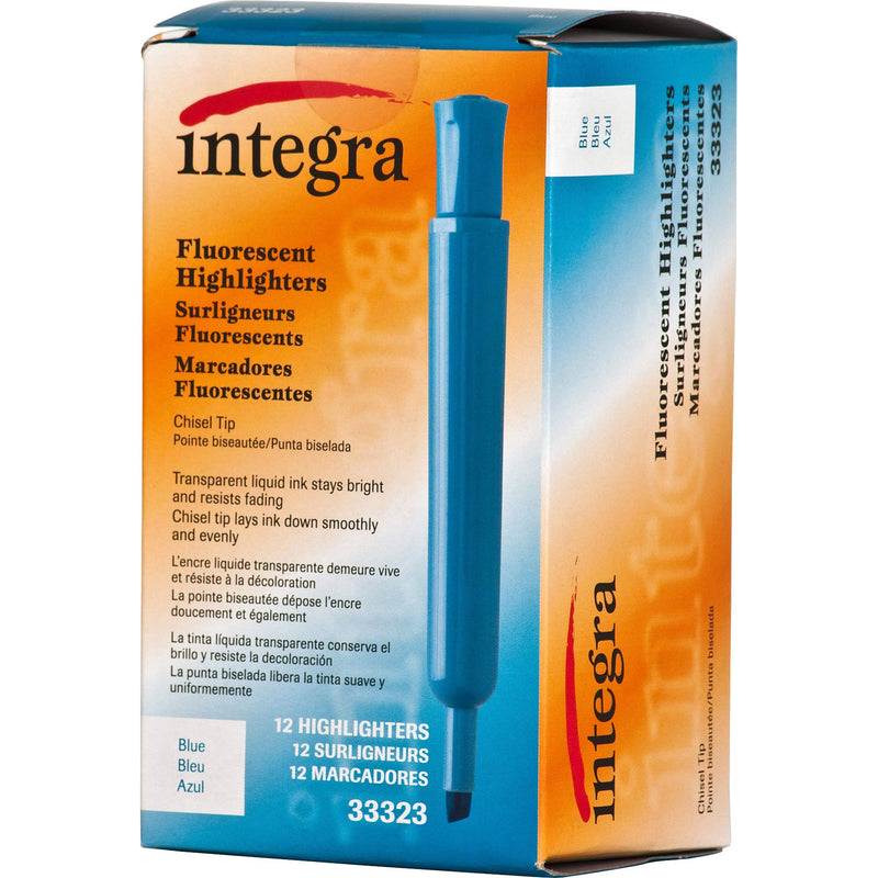 Integra Desk Highlighter, Chisel Tip, Fluorescent Blue (ITA33323)