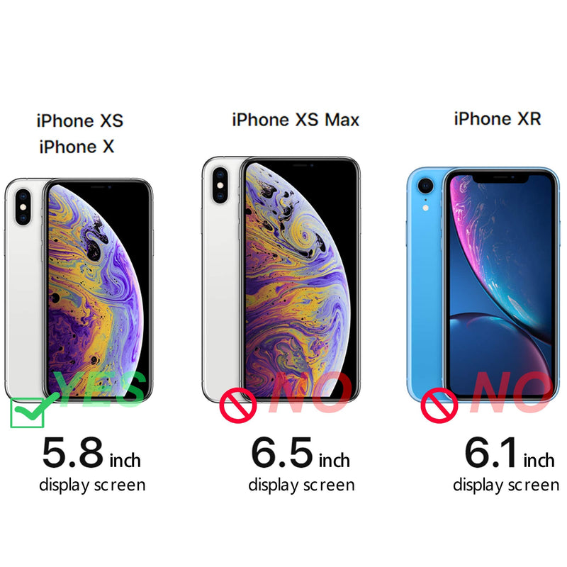 Arae Case for iPhone X/Xs, Premium PU Leather Wallet Case [Wrist Straps] Flip Folio [Kickstand Feature] with ID&Credit Card Pockets for iPhone X (2017) / Xs (2018) 5.8 inch (not for Xr) - Blue