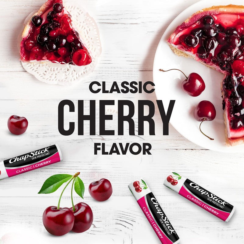 ChapStick Classic Cherry Lip Balm Tubes for Lip Care - 0.15 Oz (Pack of 12) 0.15 Ounce (Pack of 12)