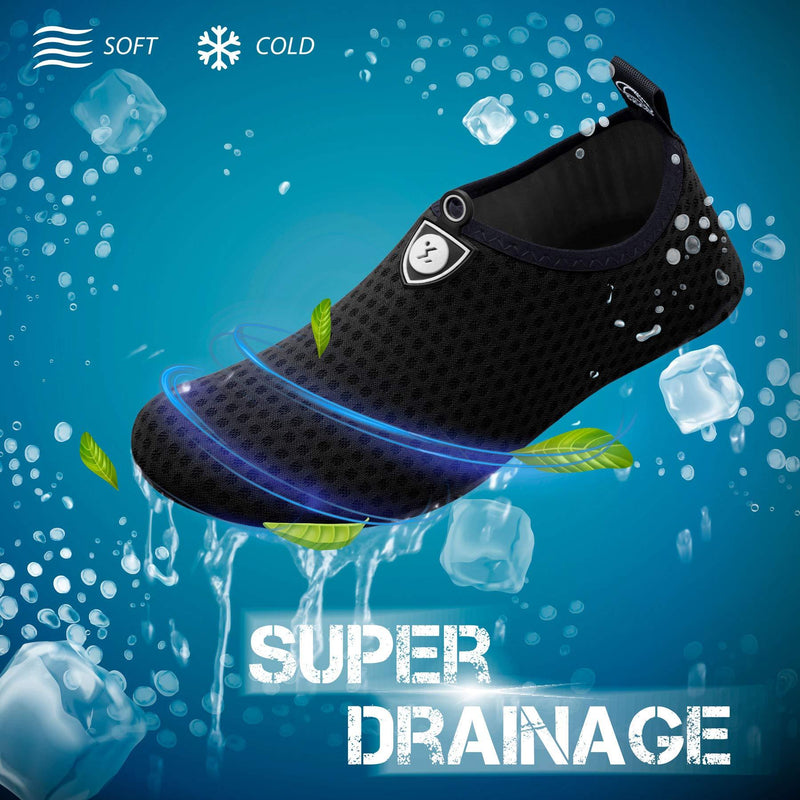 SIMARI Water Shoes Womens and Mens Quick-Dry Aqua Socks Barefoot for Outdoor Beach Swim Surf Yoga Exercise SWS001 3.5-4.5 Women/2-3 Men Circular Black