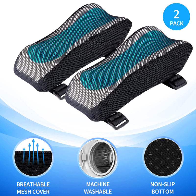 BEAUTRIP Ergonomic Armrest Pads- Office Chair Arm Rest Cover Pillow - Elbow Support Cushion for Computer, Gaming and Desk Chairs (Set of 2) Black With Gel