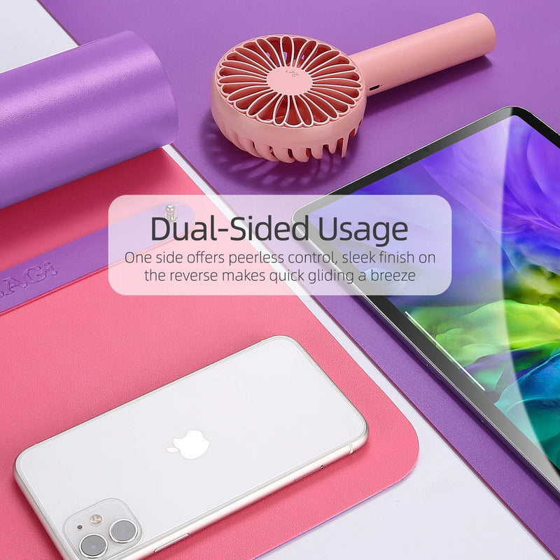 YSAGi Multifunctional Office Desk Pad, Ultra Thin Waterproof PU Leather Mouse Pad, Dual Use Desk Writing Mat for Office/Home (23.6" x 13.7", Aconite Violet+Eosine Pink) 23.6" x 13.7"