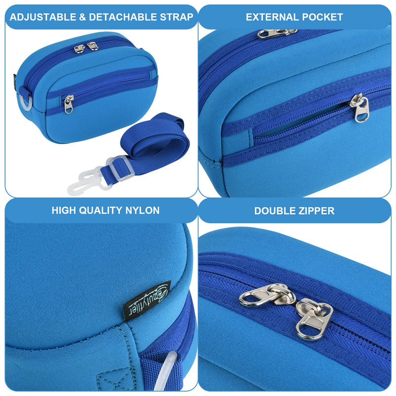 Beautyflier Kids Camera Case for VTech Kidizoom Duo /for Duo DX /for Duo Deluxe /for Twist /for Pix /for Pix Plus Selfie Creator Cam Crossbody Camera Bag for Kids with Adjustable Detachable Strap (Camera Not Included) Blue