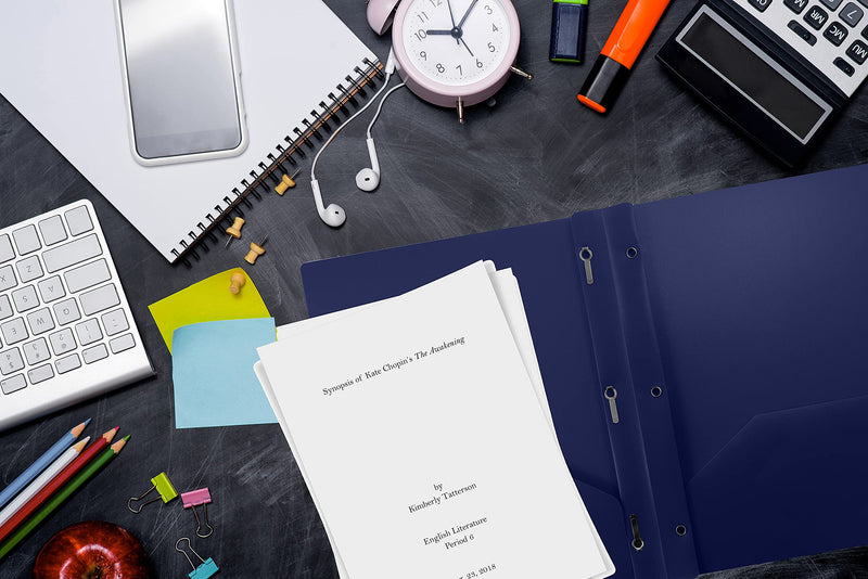 Better Office Products Poly 2 Pocket Folders with Prongs, Heavyweight, 36 pieces, assorted primary colors