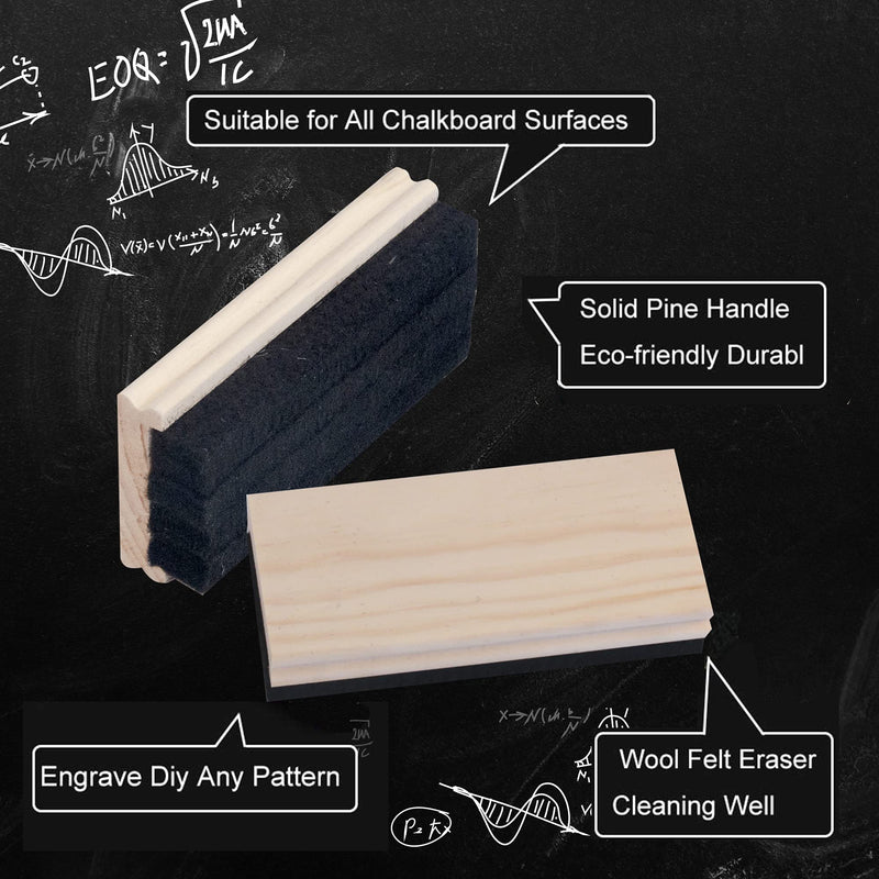 Chalkboard Eraser - Campus Style Pine Wood Blackboard Cleaner Engravable College Styled DIY Gift 1 Pcs