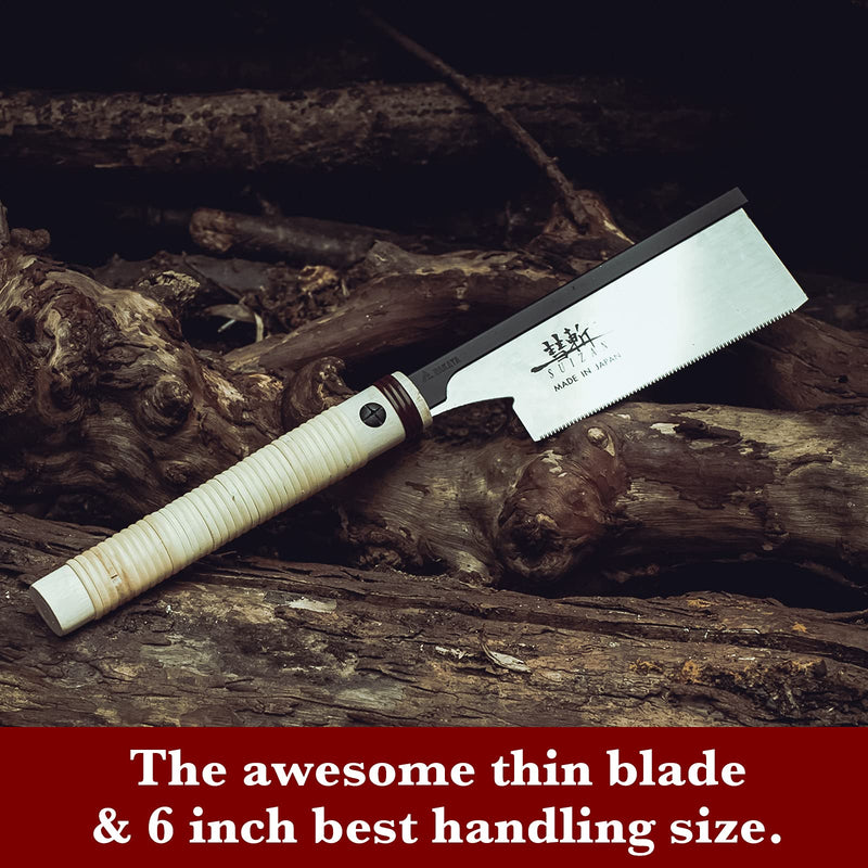 SUIZAN Japanese Dozuki Dovetail Hand Saw 6 Inch Pull Saw Tenon Saw for woodworking Japanese Dozuki Saw 150mm