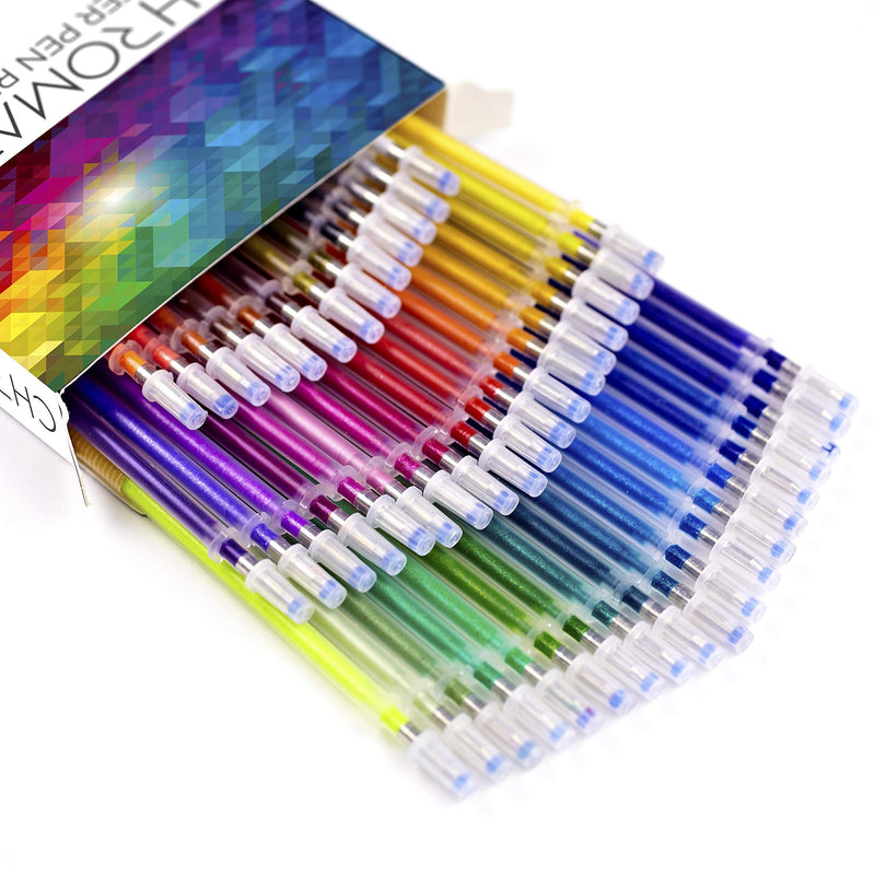 Glitter Pen Refills by Chromatek. 50 Refills. Super Glittery Ultra Vivid Colors. No Repeats. Professional Art Pen Refills. New & Improved. Perfect Gift!