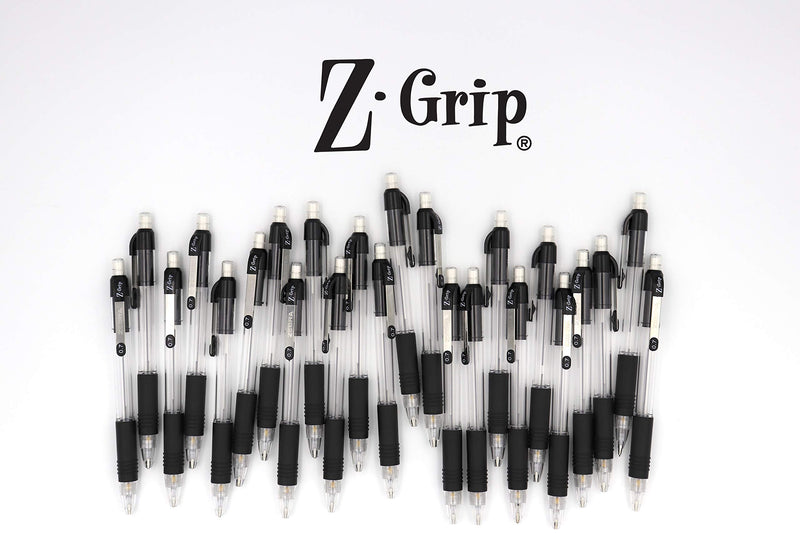 Zebra Z-Grip Mechanical Pencil, 0.5mm Point Size, HB #2 Graphite, Black Grip, 12 Pack