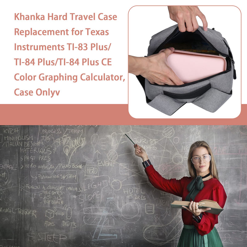 Khanka Hard Travel Case Replacement for Texas Instruments TI-83 Plus/TI-84 Plus/TI-84 Plus CE Color Graphing Calculator, Case Only (Rose Gold) Rose Gold