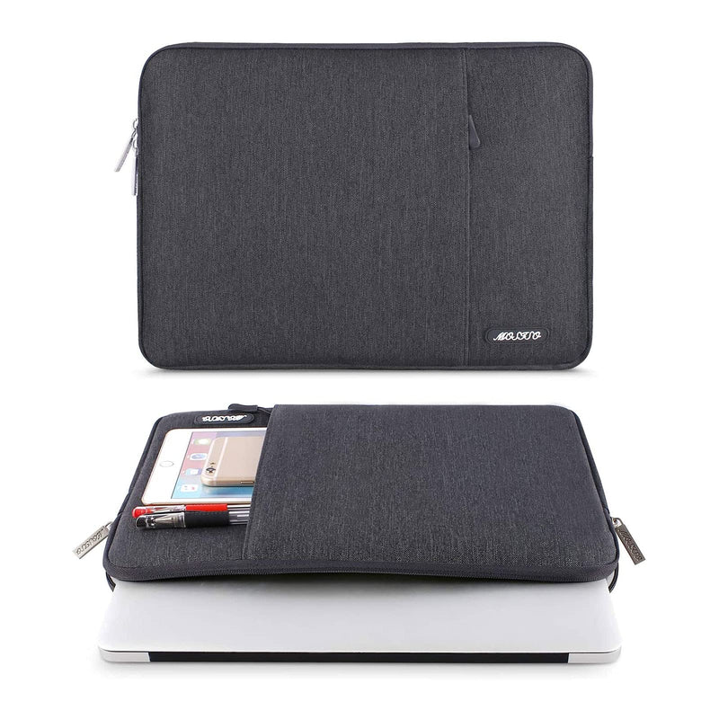 MOSISO Laptop Sleeve Bag Compatible with MacBook Air 13 inch A2337 M1 A2179 A1932 2018-2022/Pro 13 inch A2338 M1 A2251 A2289 A2159 A1989 A1706 A1708, Polyester Vertical Case with Pocket, Space Gray 13-inch