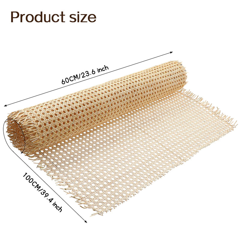 26'' Width Rattan Webbing for Caning Projects Nature Pre Woven 3 Feet Open Mesh Cane Webbing Sheet Rattan Cane Webbing Roll Fine Open Cane Mesh Wicker Material for Furniture Repair Supplies