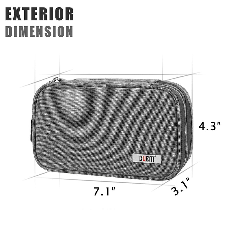 BUBM Double Compartment Storage Case Compatible with 3DS/3DS XL/New 2DS XL, Protective Carrying Bag, Portable Travel Organizer Case Compatible with 3DS/3DS XL/New 2DS XL and Accessories,Gray gray