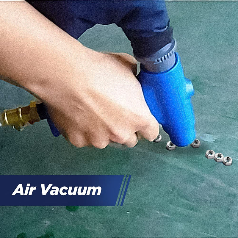 Le Lematec AS119 Pneumatic Vacuum Dual Function Shop Air Vacuum and Air Blow Gun with 6 Attachments (AS119)