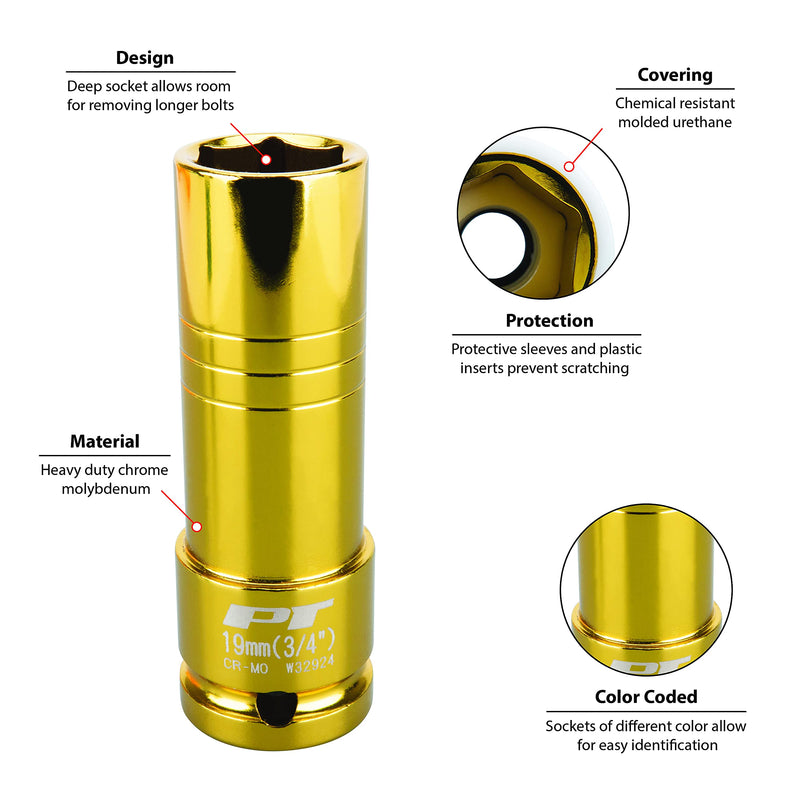 Performance Tool W32924 1/2-Inch Impact Drive 19mm/3/4 Thin Wall Socket